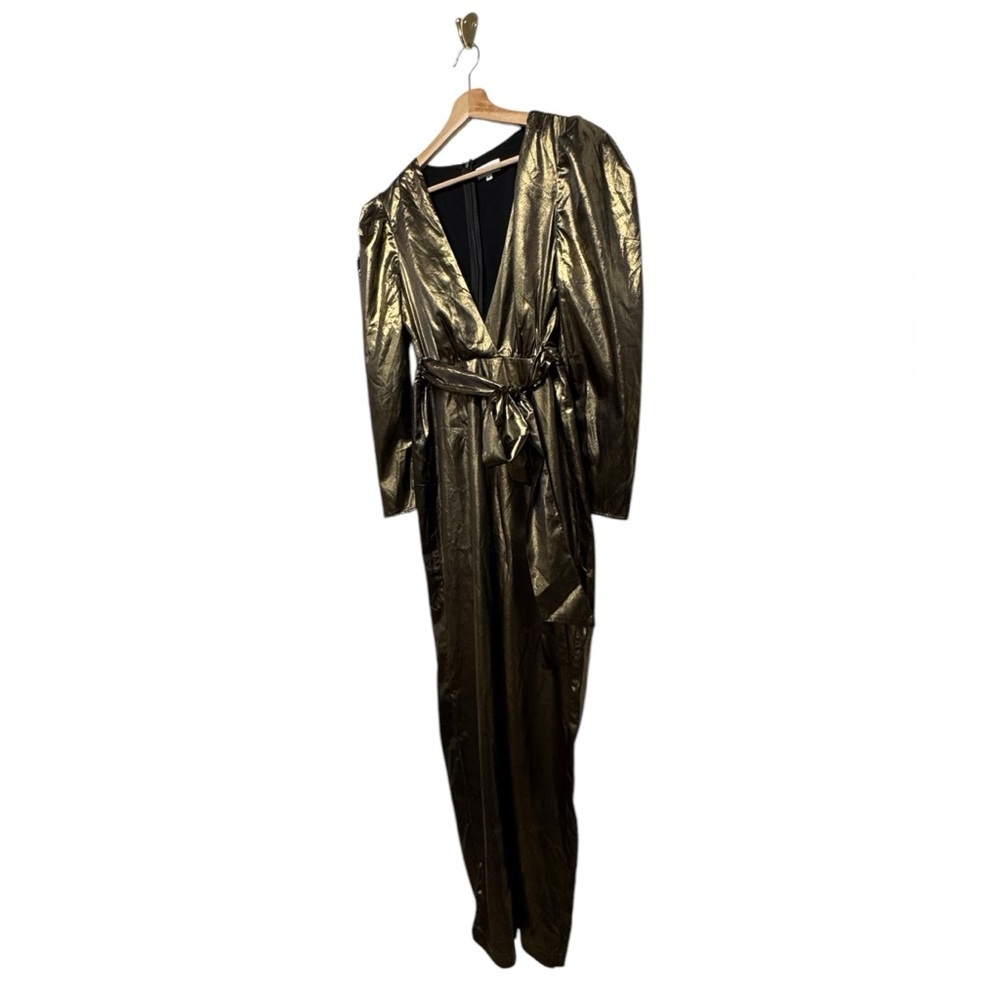 LPA Metallic Gold Puff-Sleeve Jumpsuit - Picture 4 of 7